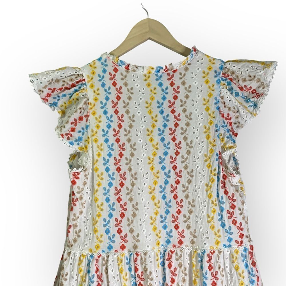 Antonio Melani x Kimberly Whitman Kari Embroidered Ruffle Eyelet Maxi Dress 12 - Picture 10 of 12